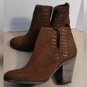 Brown Faux Suede Ankle Boots